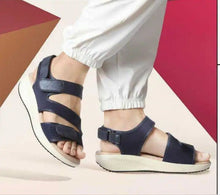 Carica l&#39;immagine nel visualizzatore di Gallery, Sandali Basculanti Scarpe Modello Maiori Blu In Tessuto
